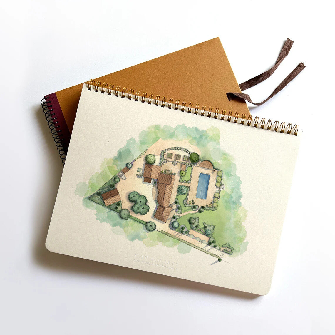 Plan de masse aquarellé, jardin à Roquefort-les-Pins